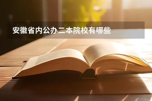 安徽省内公办二本院校有哪些