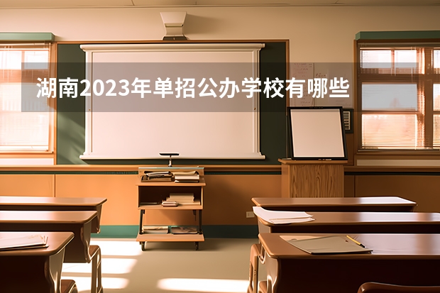 湖南2023年单招公办学校有哪些