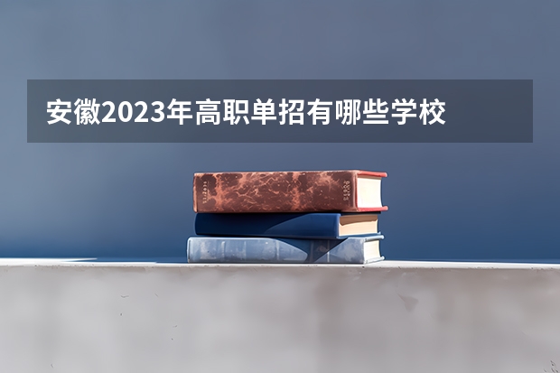 安徽2023年高职单招有哪些学校