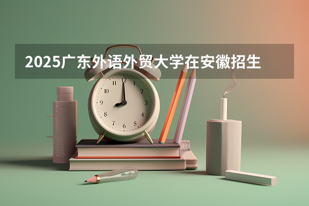 2025广东外语外贸大学在安徽招生情况